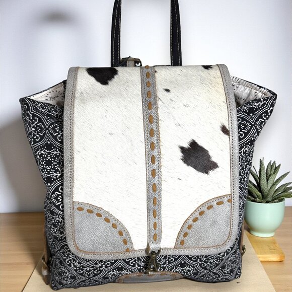 Myra Bag Canvas and Leather Backpack Bag "Moroccan Nights" - New - Picture 1 of 11